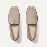 The Penny Loafer in ReVelvet™ Dove shown from the top.