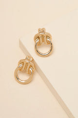 Bensen Gold Knotted Doorknocker Earrings