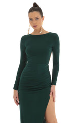 Open Back Maxi Dress in Green