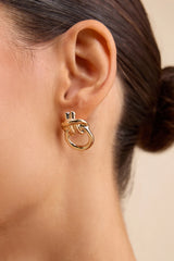 Bensen Gold Knotted Doorknocker Earrings