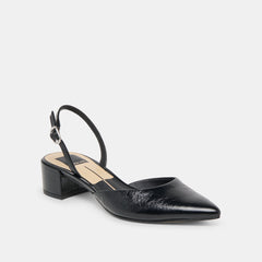CAREL WIDE HEELS MIDNIGHT CRINKLE PATENT LEATHER
