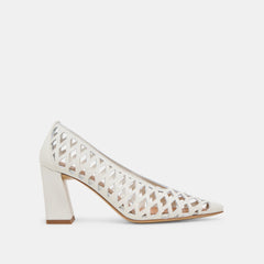 TANYA HEELS BONE WOVEN LEATHER
