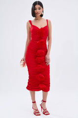 WILL YOU BE MY VALENTINE FLOWER MIDI DRESS