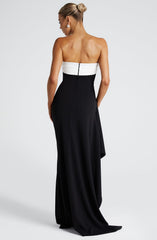 Zafira Maxi Dress - Black/White Dress Babyboo Fashion Premium Exclusive Design