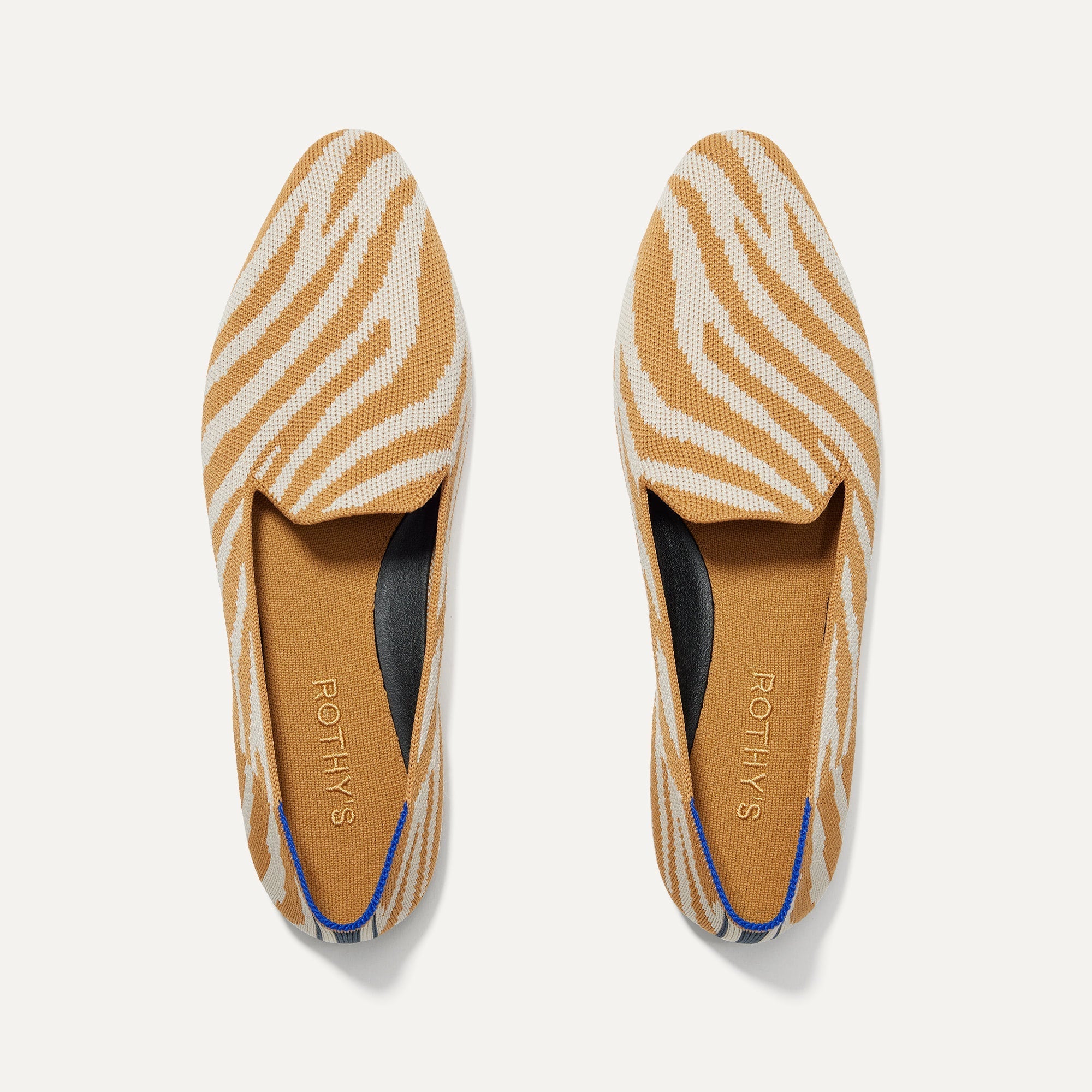 The Almond Loafer in Brown Zebra shown from the top.