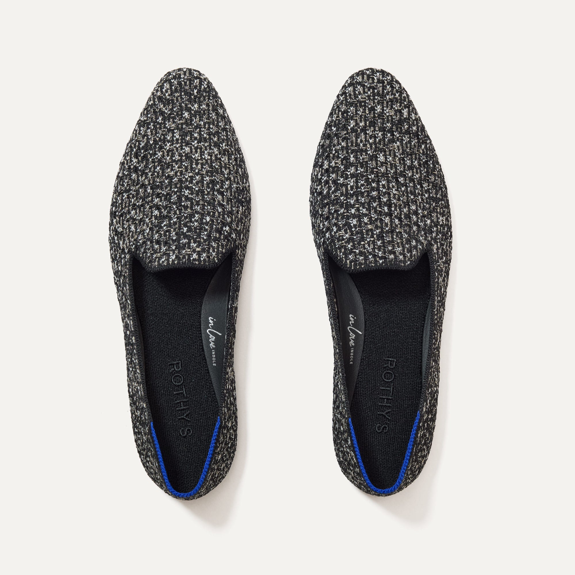 The Almond Loafer in Dusk Tweed shown from the top.