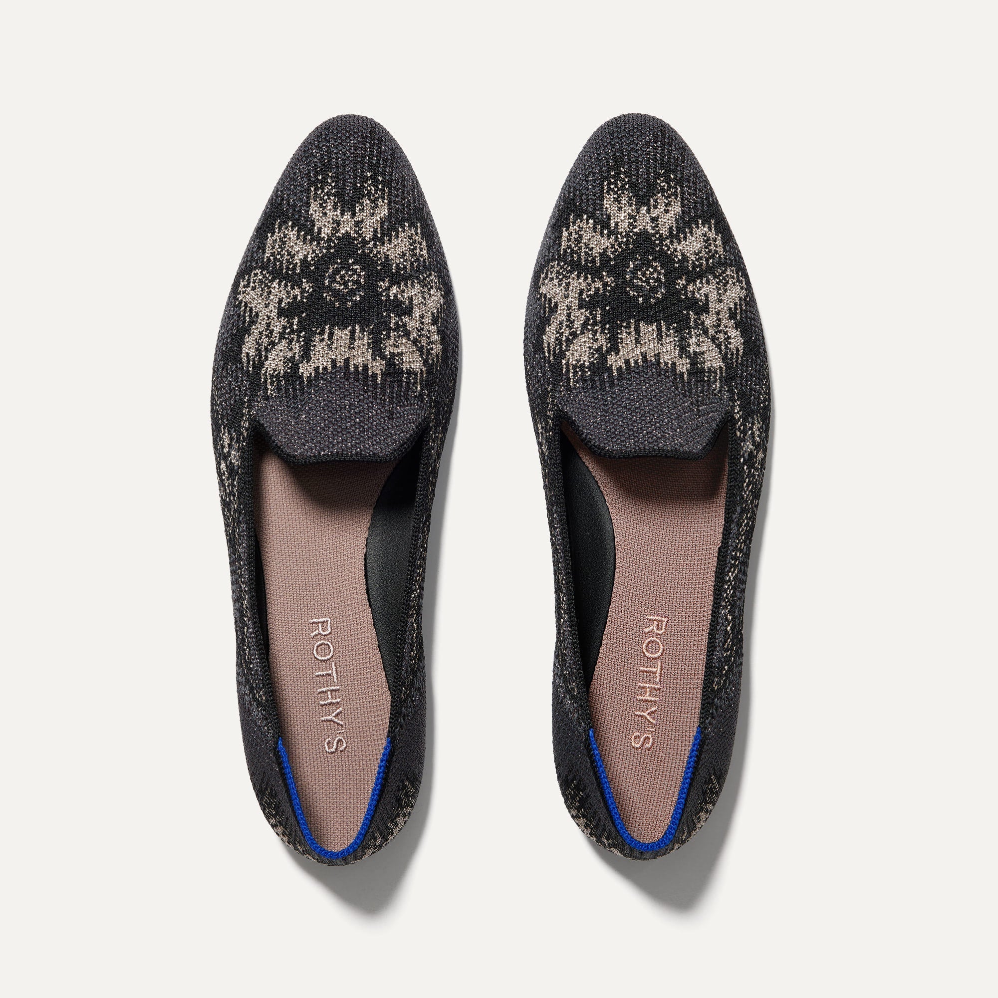 The Almond Loafer in Obsidian shown from the top.