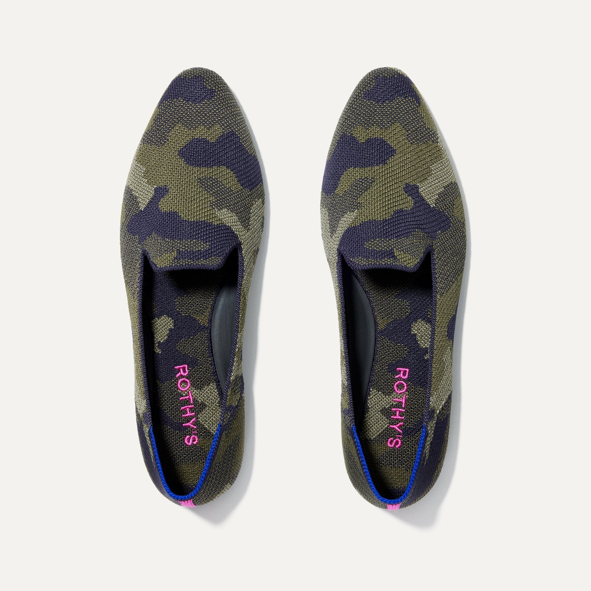 The Almond Loafer in Spruce Camo shown from the top.