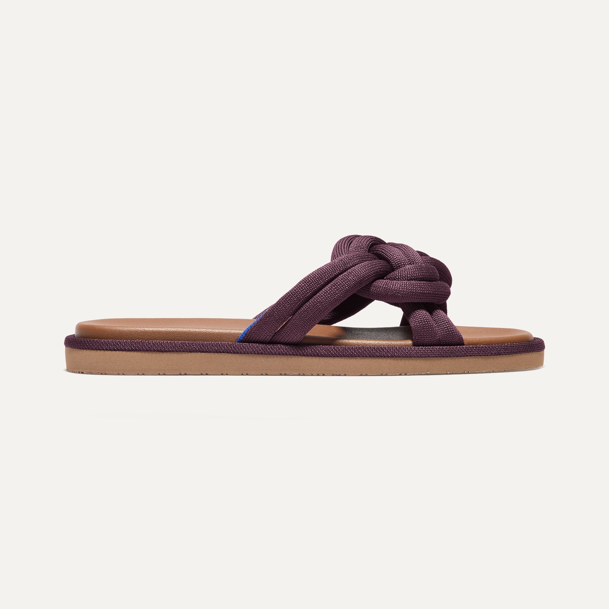 The Summer Sandal in Blackberry shown from the side.
