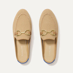 The Double Bit Loafer Mule in Waffle Micro Check shown from the top.