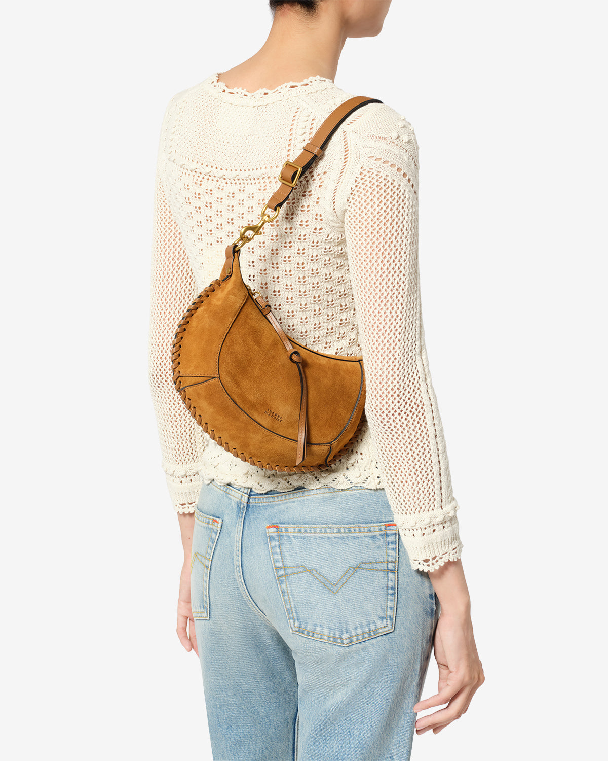 Oskan Moon Bag in Suede Leather