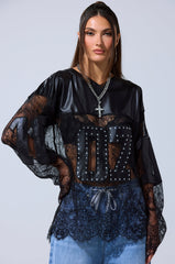 SHOW OFF LACE JERSEY TOP