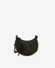 Oskan Moon Bag in Crocodile-Effect Velvet Leather