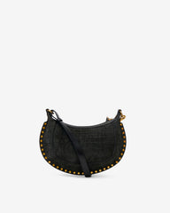 Oskan Moon Bag in Crocodile-Effect Velvet Leather