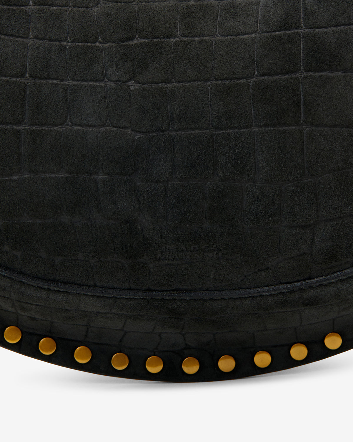 Oskan Moon Bag in Crocodile-Effect Velvet Leather