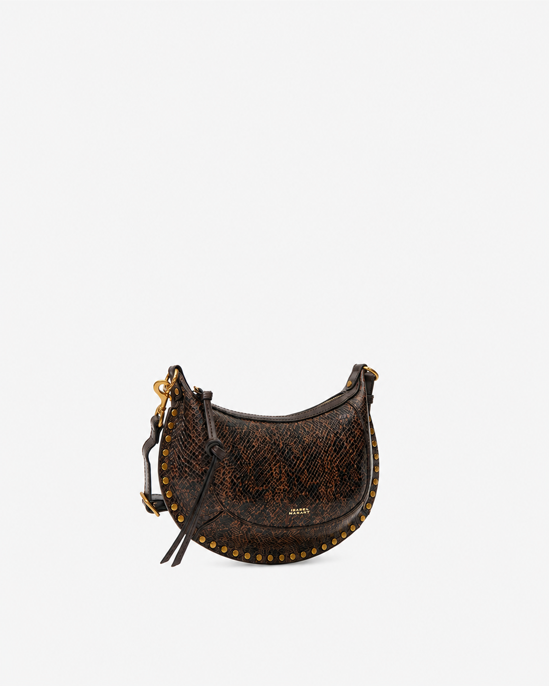 Oskan Moon Bag in Python-Effect Grained Leather