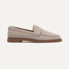 The Penny Loafer in ReVelvet™ Dove shown from the side.