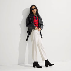 Alternate view of a model wearing The High Classic Boot in Black.