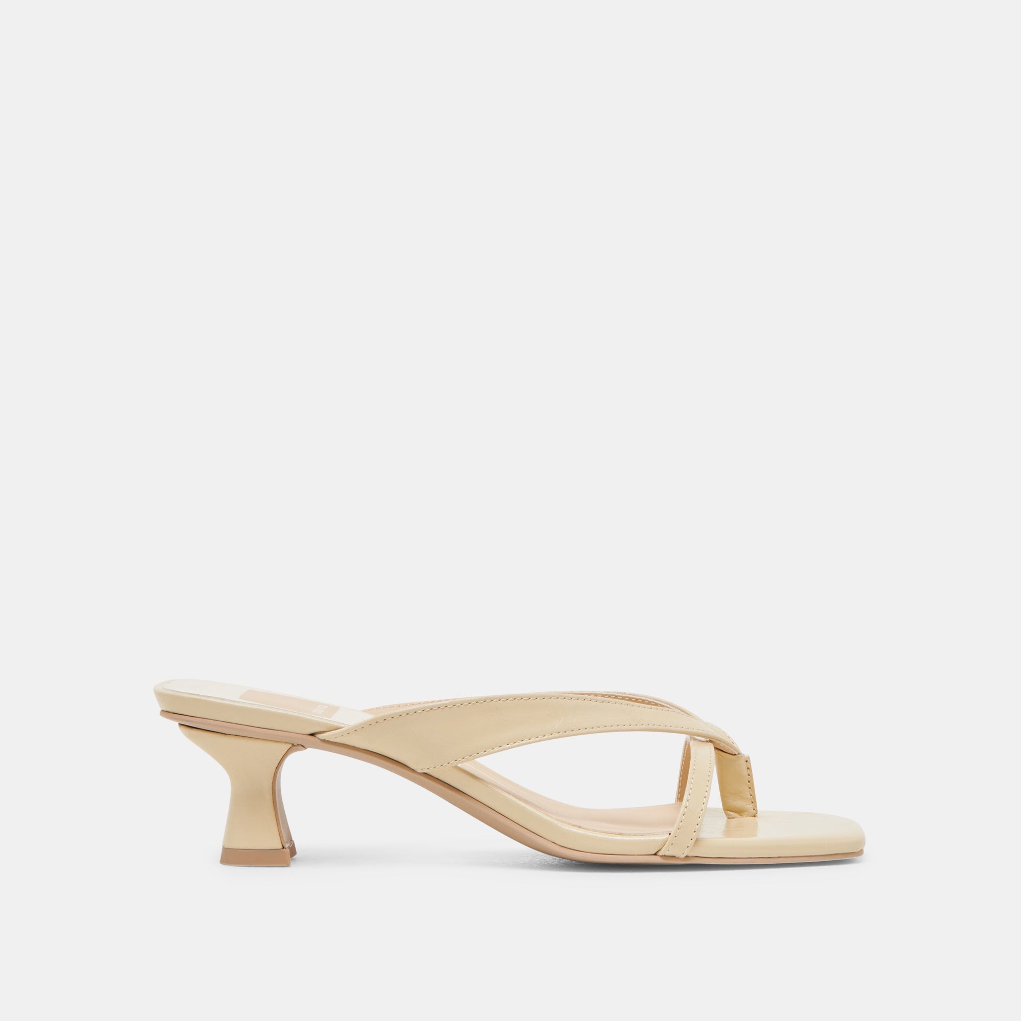 BREVEL WIDE HEELS LIGHT YELLOW LEATHER