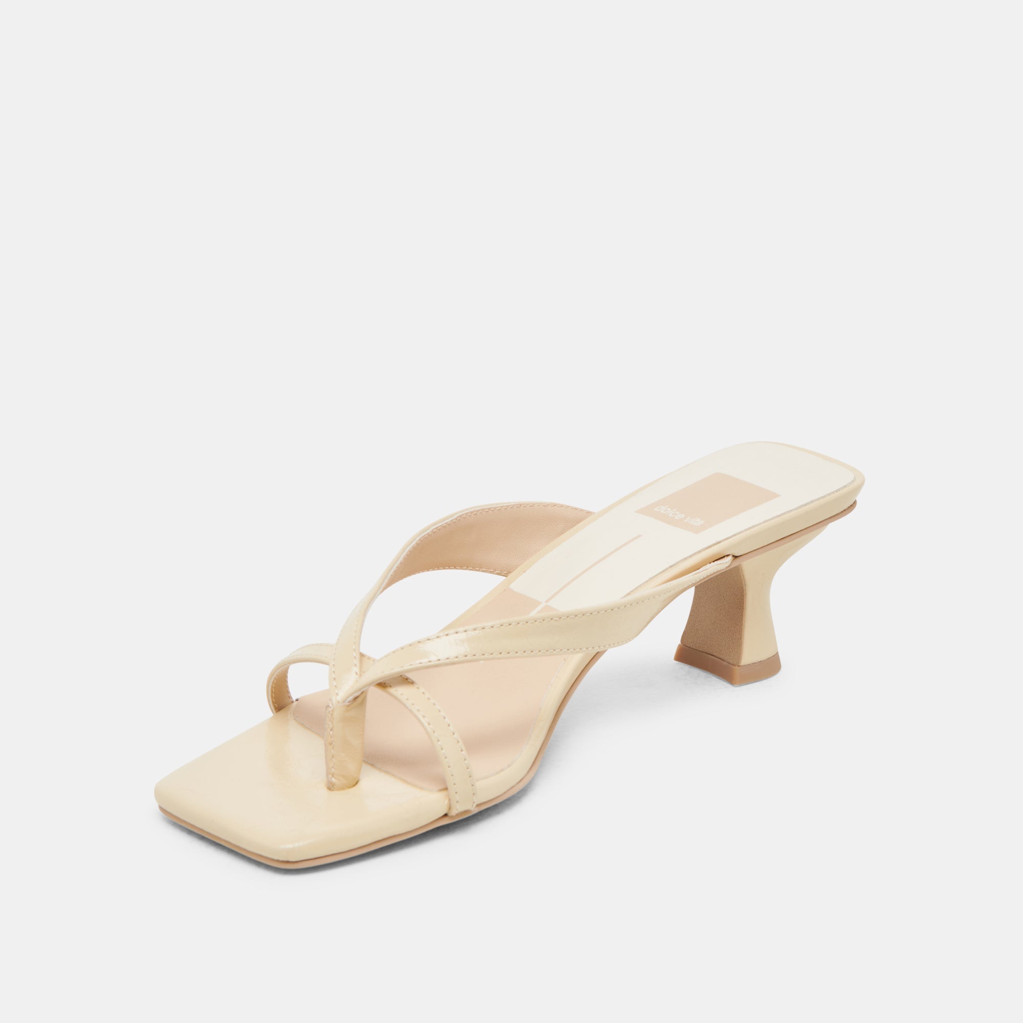 BREVEL WIDE HEELS LIGHT YELLOW LEATHER