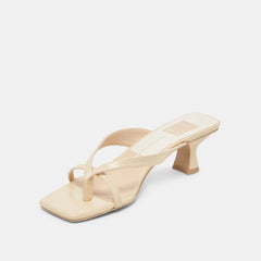 BREVEL WIDE HEELS LIGHT YELLOW LEATHER