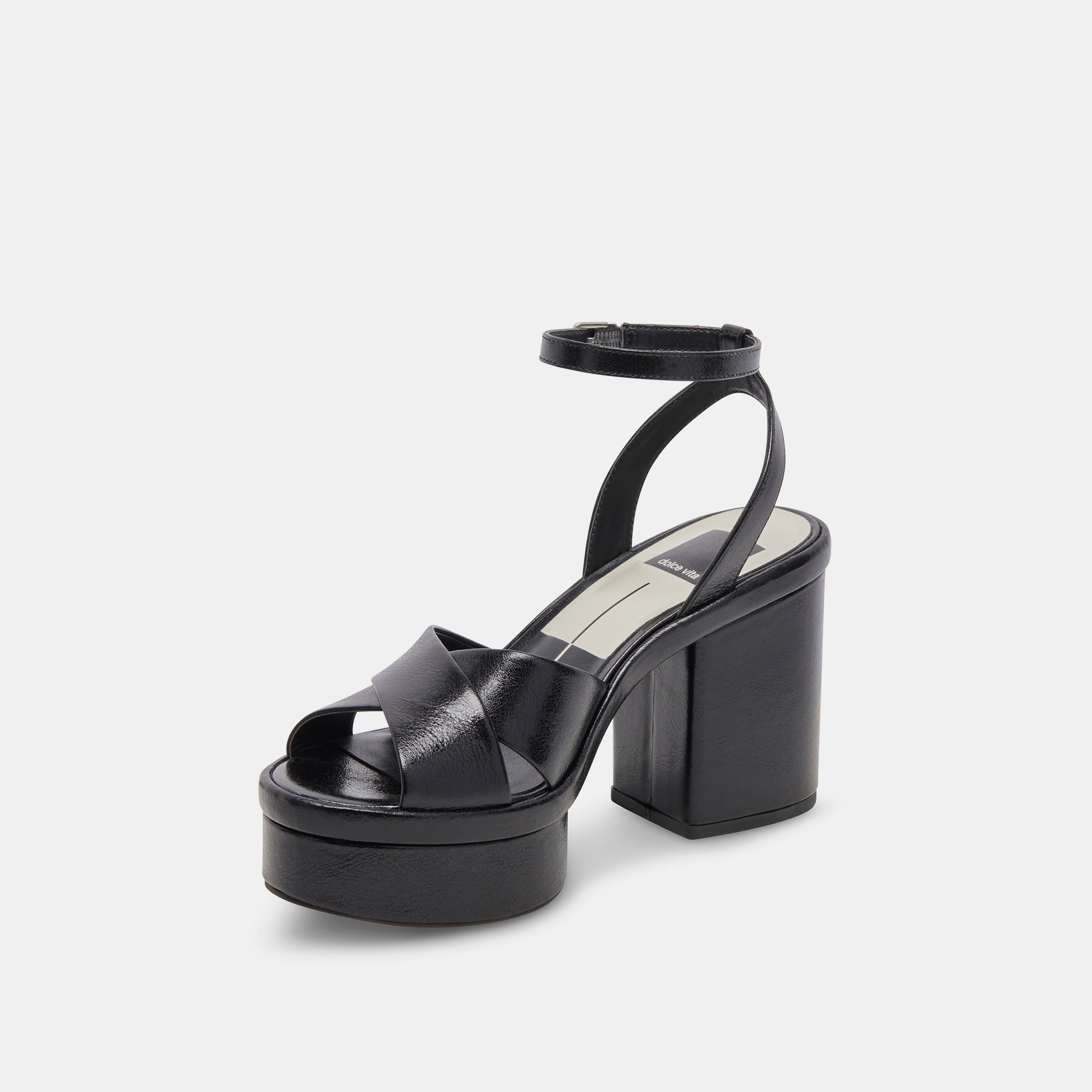 LAISHA HEELS MIDNIGHT CRINKLE PATENT - re:vita