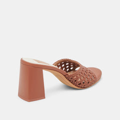 MARGOE HEELS COGNAC WOVEN STELLA