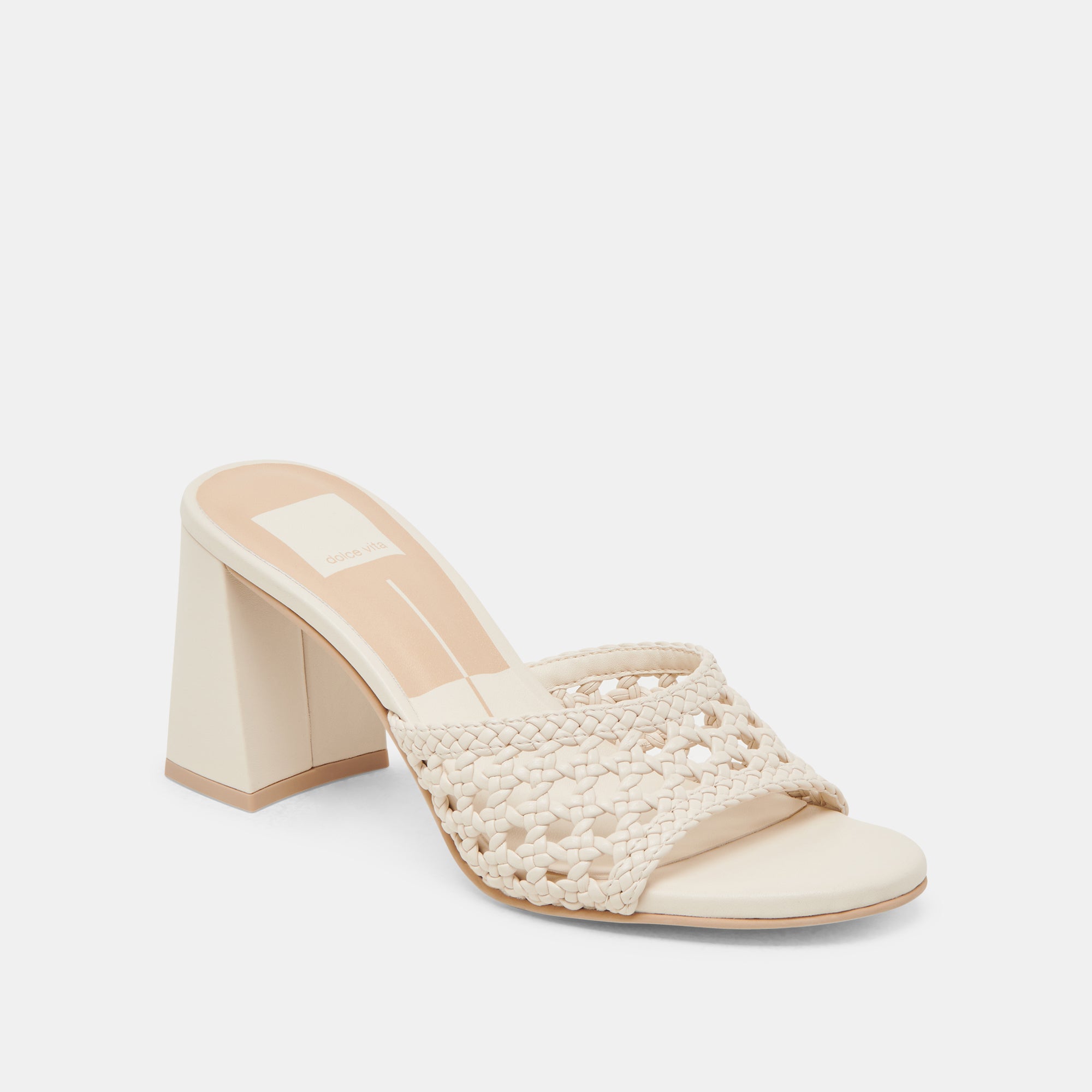 MARGOE HEELS CREME WOVEN STELLA