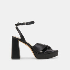 PARLO HEELS ONYX SATIN