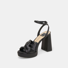 PARLO HEELS ONYX SATIN