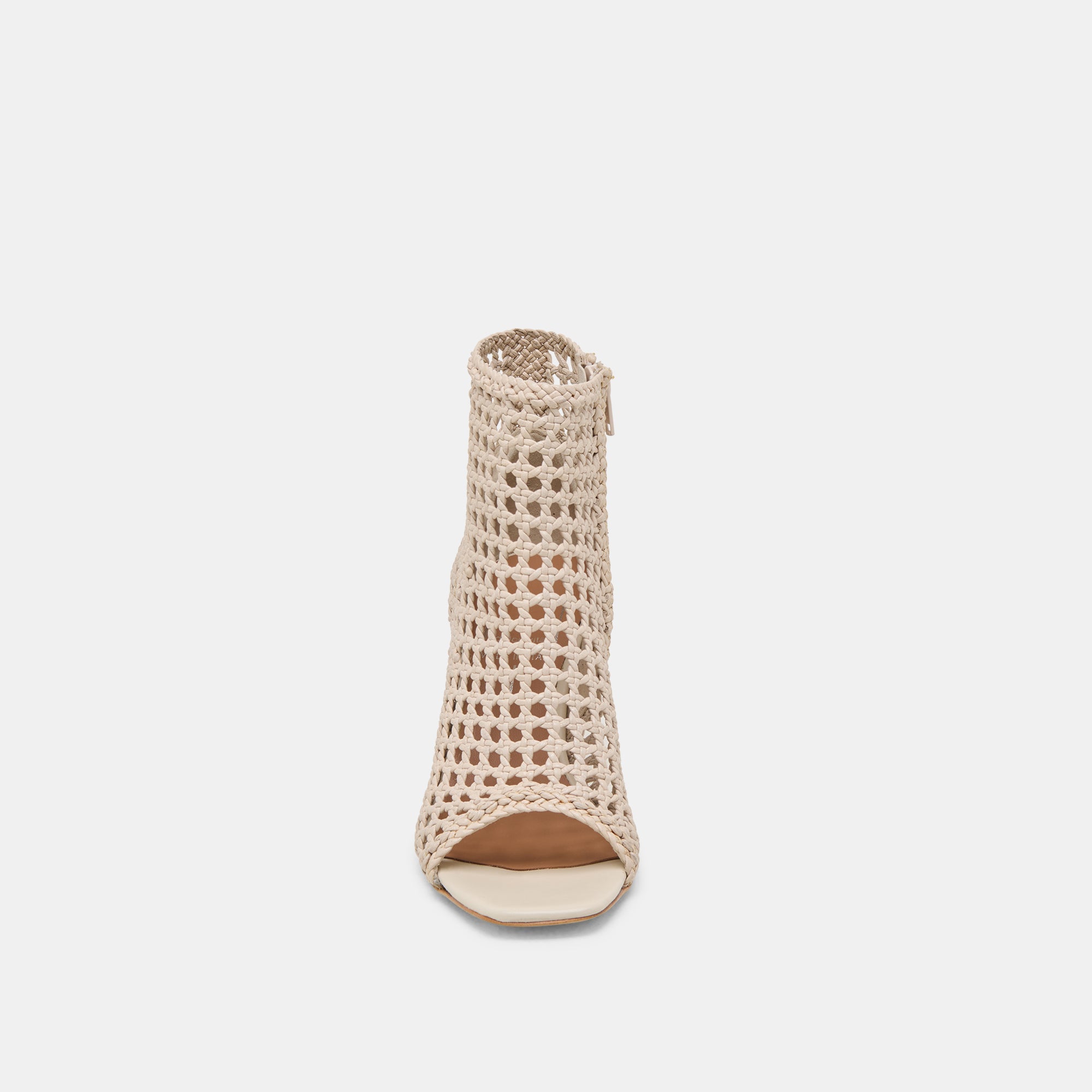 QUIN HEELS BONE WOVEN LEATHER