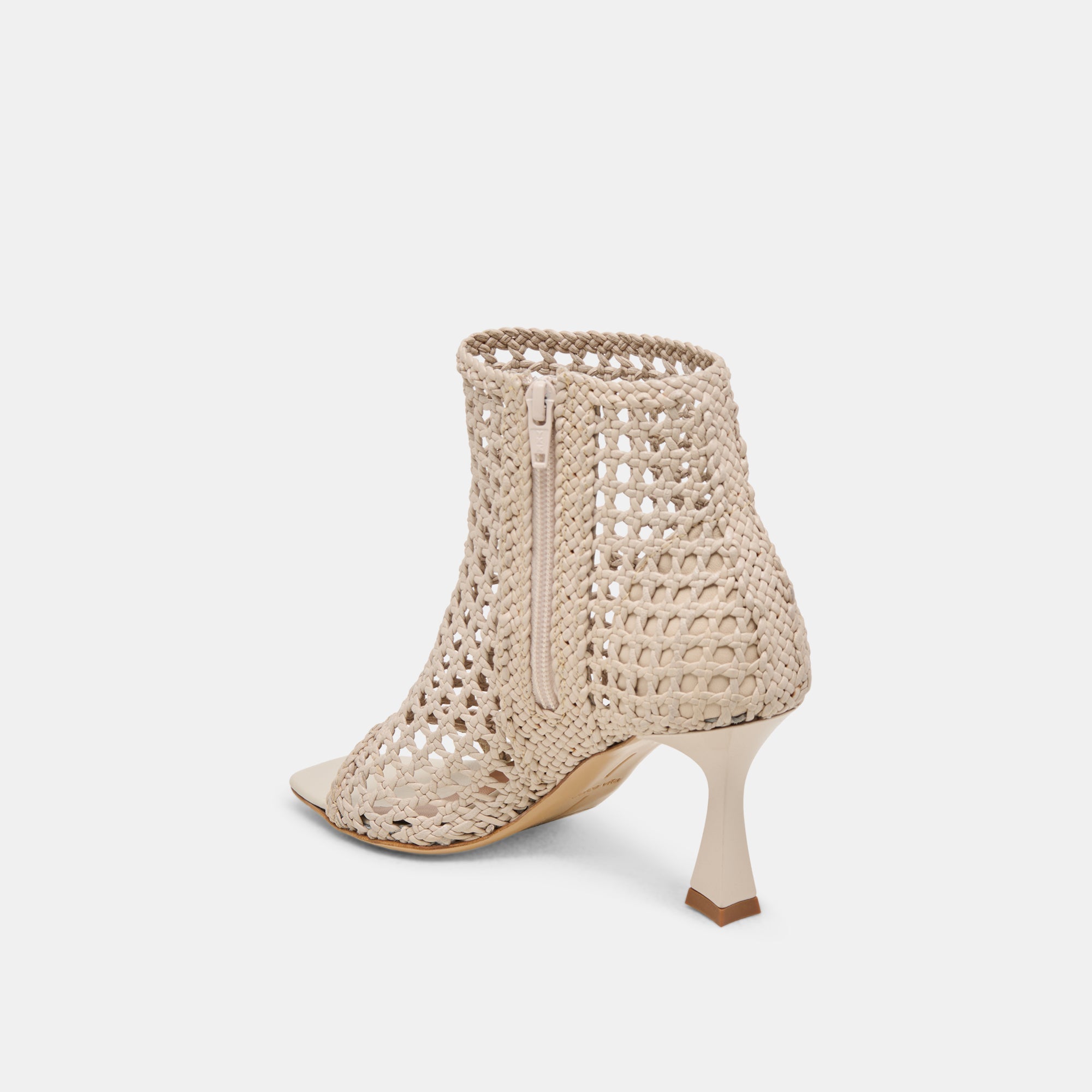 QUIN HEELS BONE WOVEN LEATHER