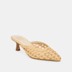 CLEO LOOP HEELS NATURAL RAFFIA