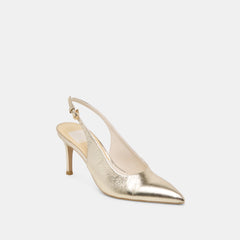 ELASI HEELS LIGHT GOLD CRINKLE PATENT