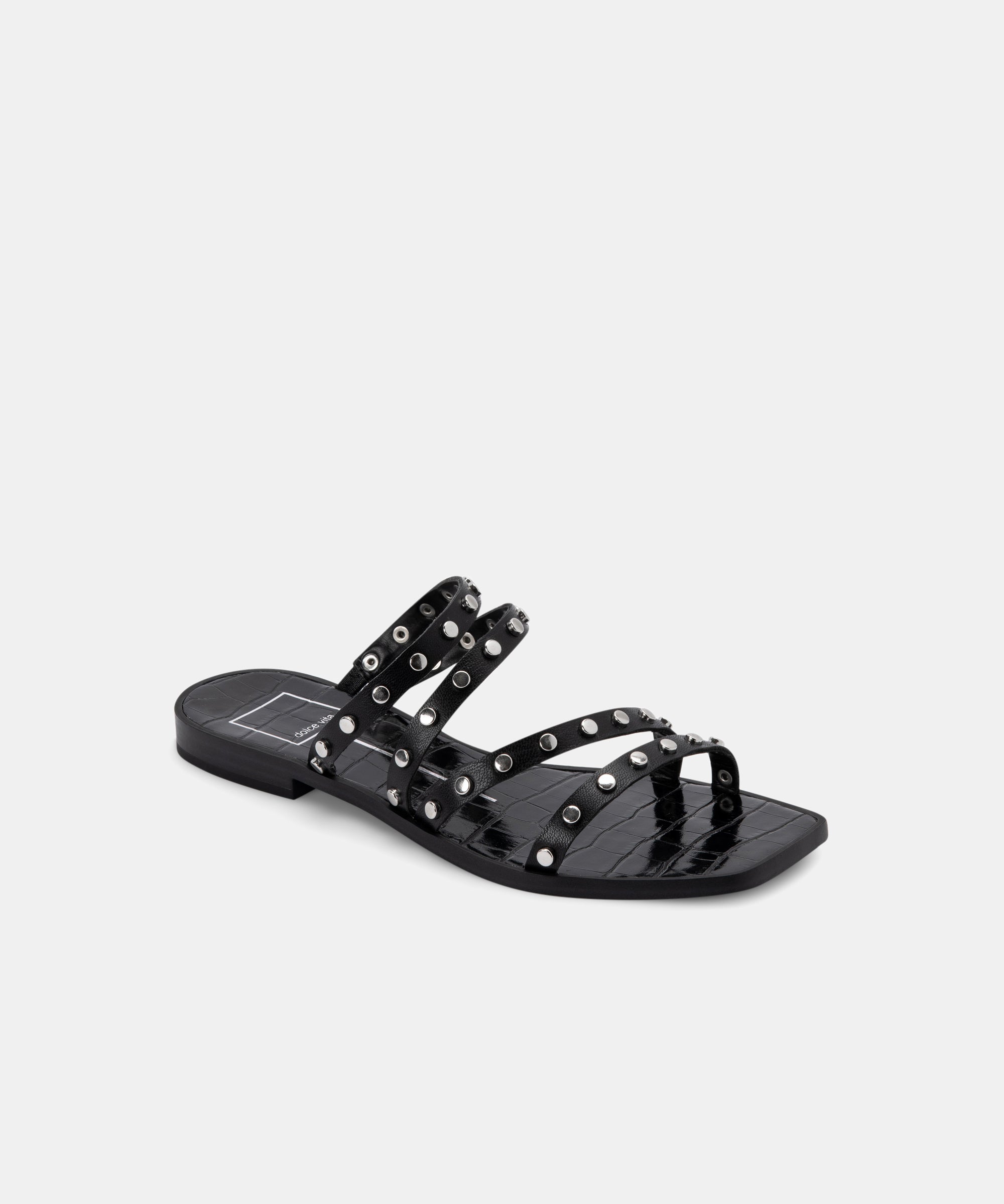 IZABEL STUDDED SANDALS BLACK STELLA - re:vita