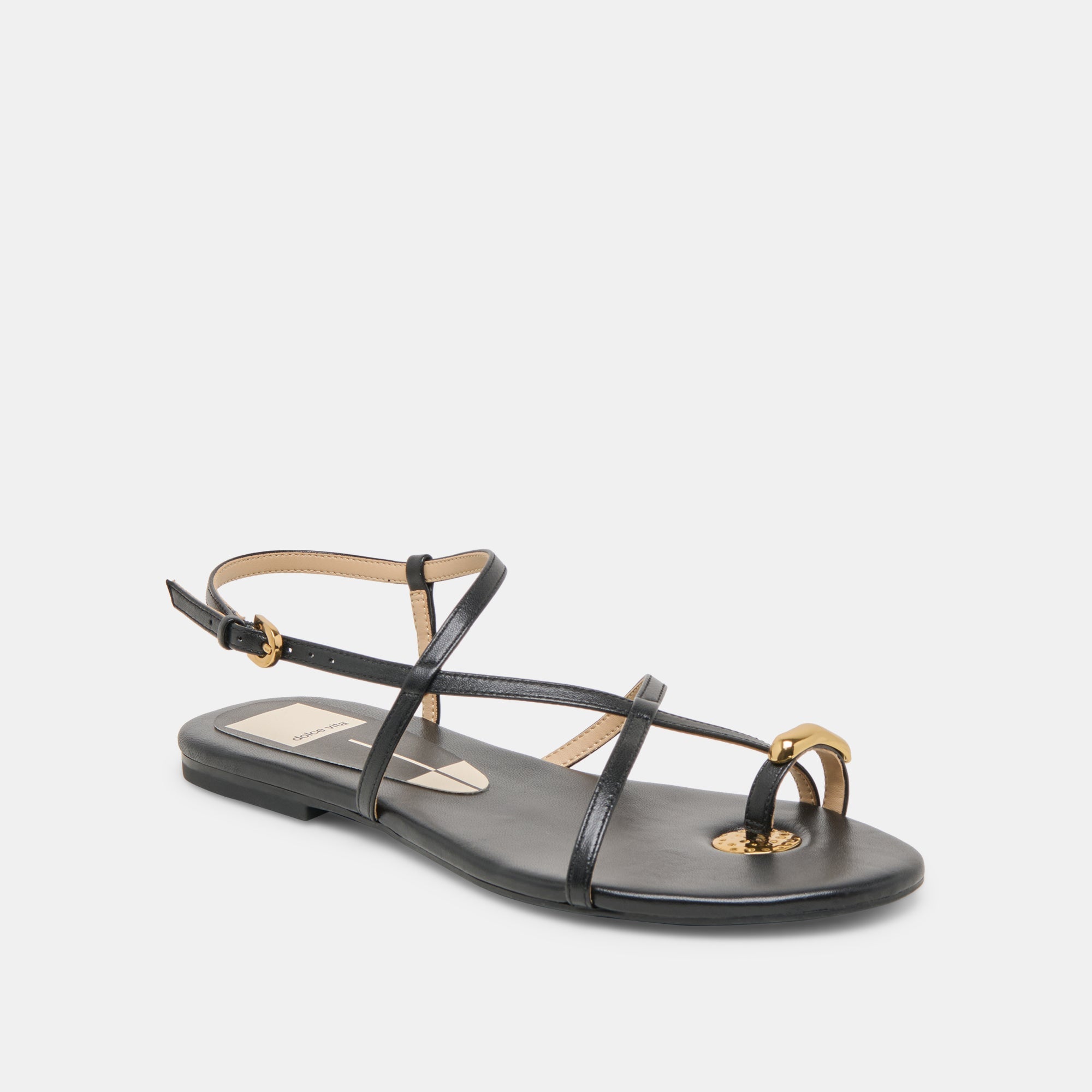 KESHA SANDALS BLACK LEATHER