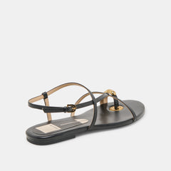 KESHA SANDALS BLACK LEATHER