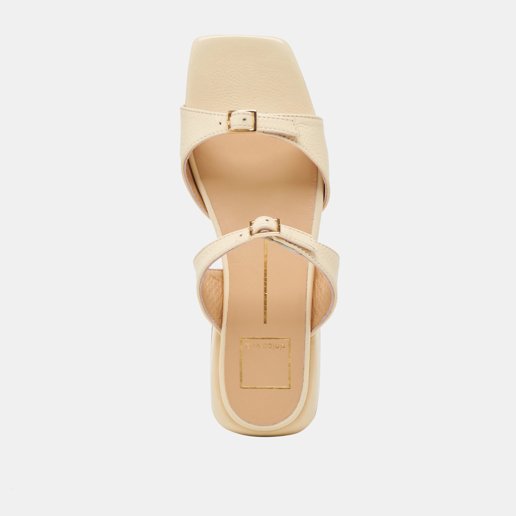 LAVERN SANDALS LIGHT YELLOW CRINKLE PATENT
