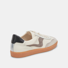 NOTICE WIDE SNEAKERS WHITE GREY LEATHER - re:vita
