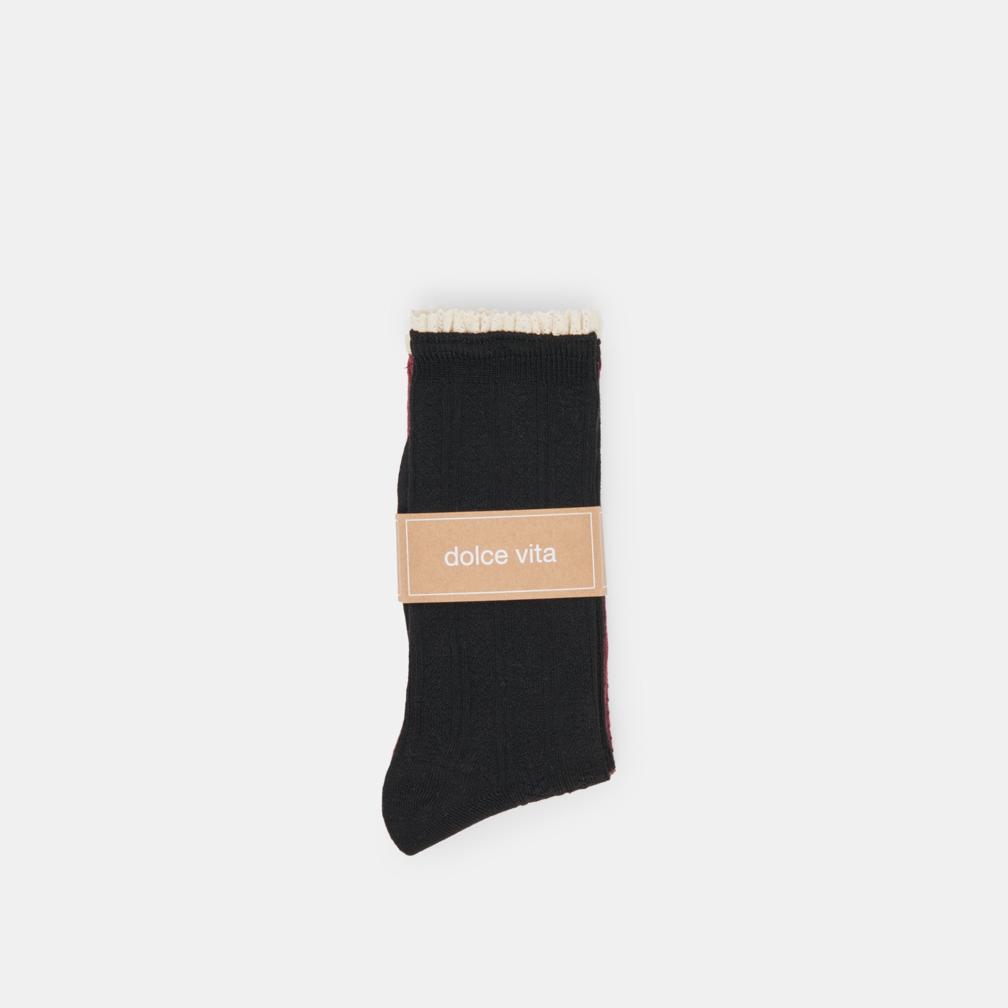 PRAIRIE SOCKS 2 PACK BLACK BURGUNDY