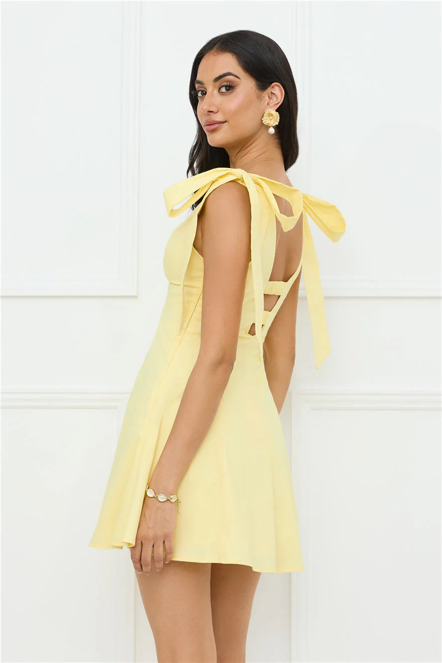 Pretty In Power Mini Dress Yellow