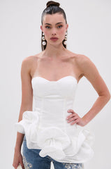 THE MORE YOU KNOW RUFFLE DETAIL CORSET TOP