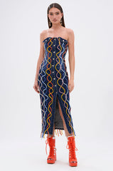 WORK OF ART DENIM MIDI DRESS