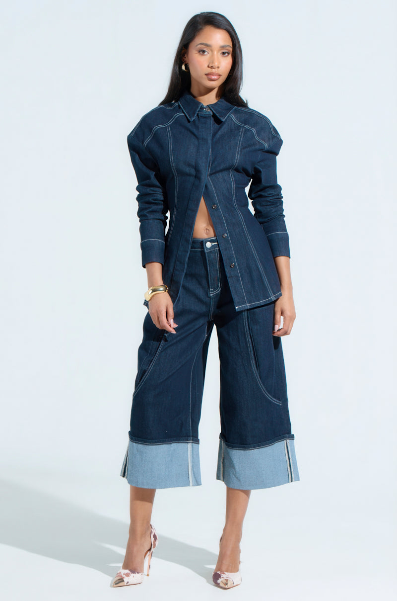 COME WITH ME BUTTON DOWN TOP
