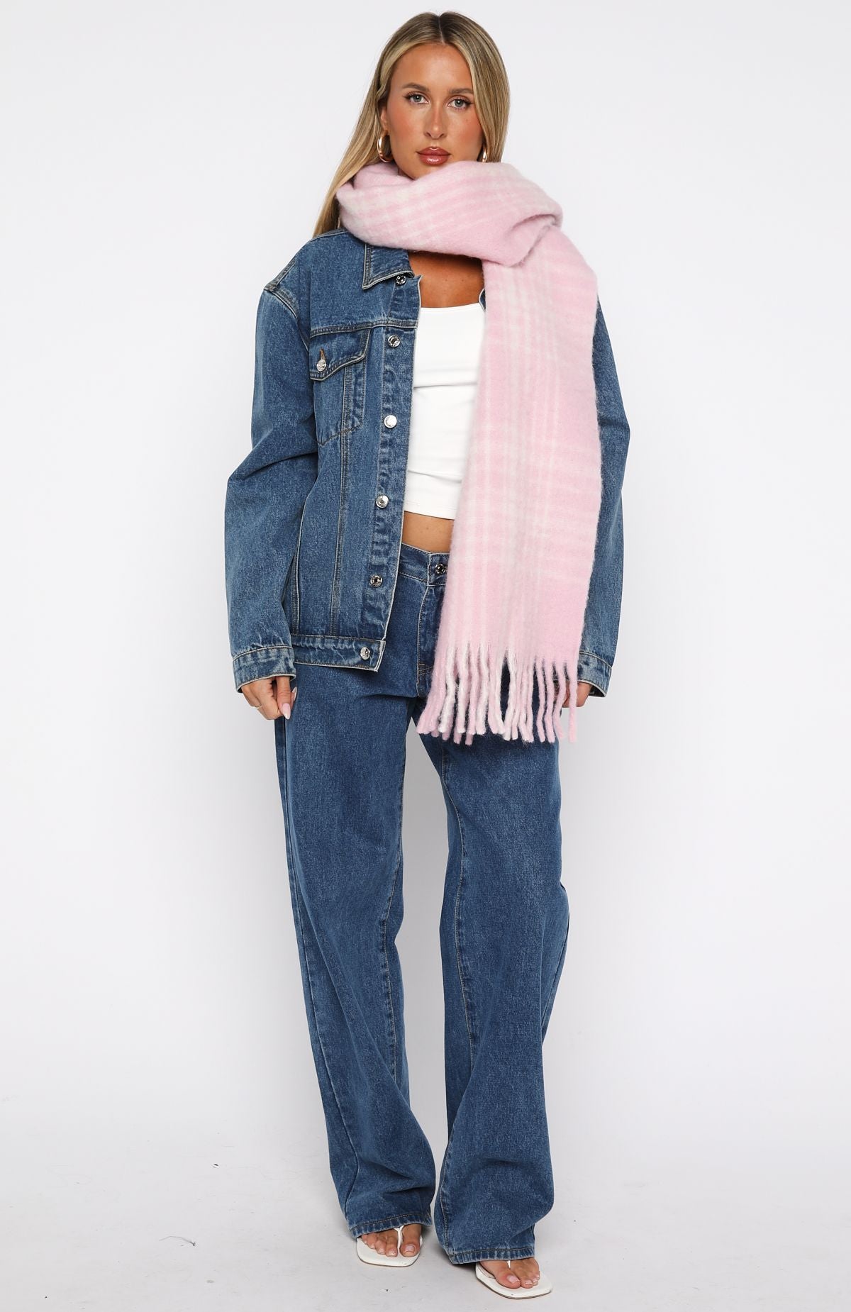 Joss Scarf Pink Plaid