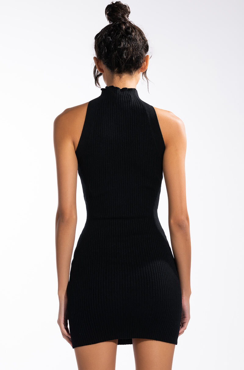 ALL THE CUTOUTS RIBBED MINI DRESS