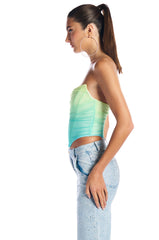 AWAY AT SEA OMBRE EFFECT MESH CORSET