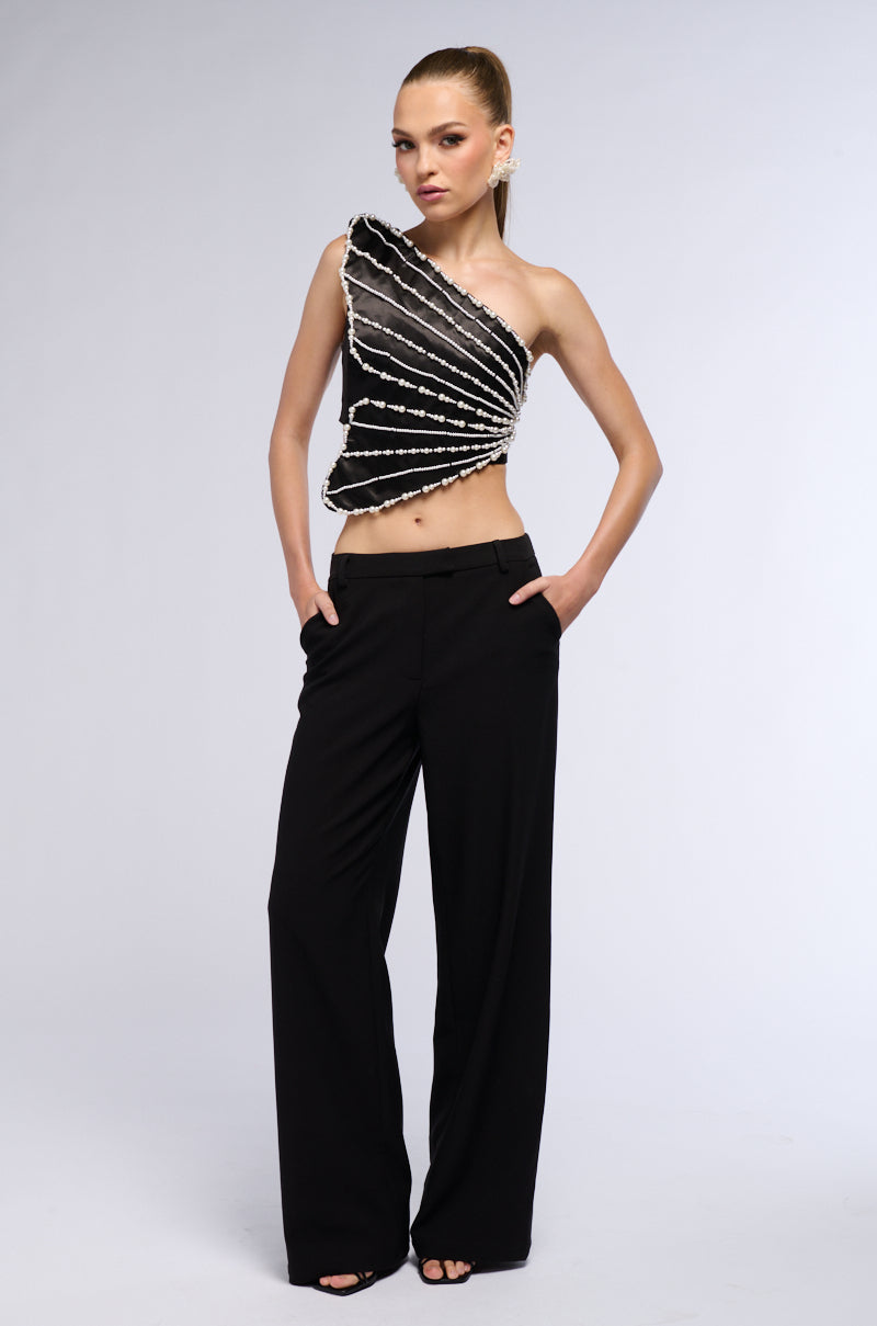 BUTTERFLY DREAMS ONE SHOULDER SATIN TOP