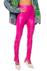 DIAMOND 2-POCKET PU RUCHED PANT