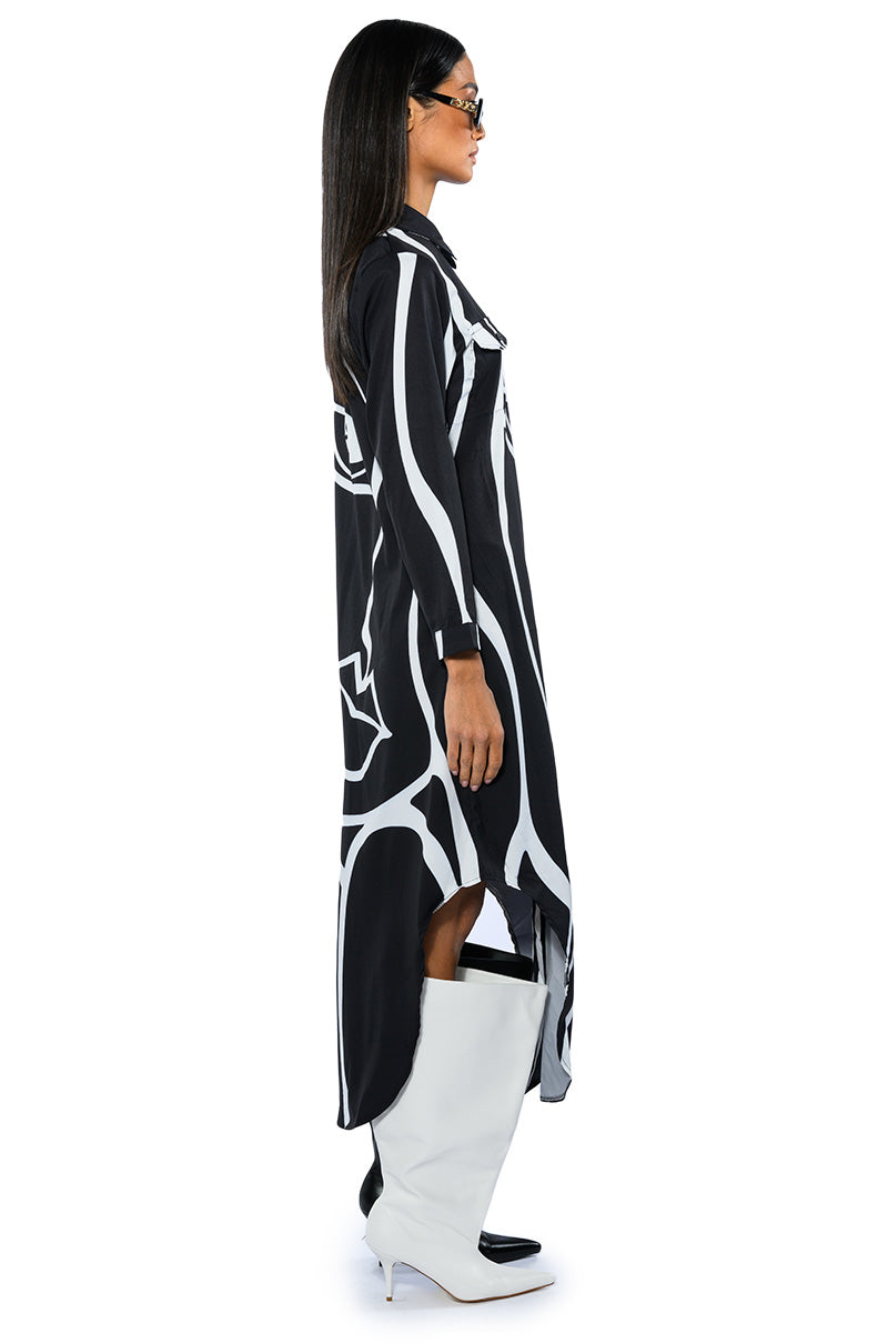 EUROPE GETAWAY BUTTON DOWN MAXI DRESS